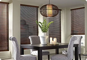 Modern dining room featuring a black table