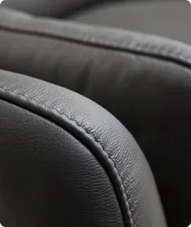 Close-up of dark leather upholstery